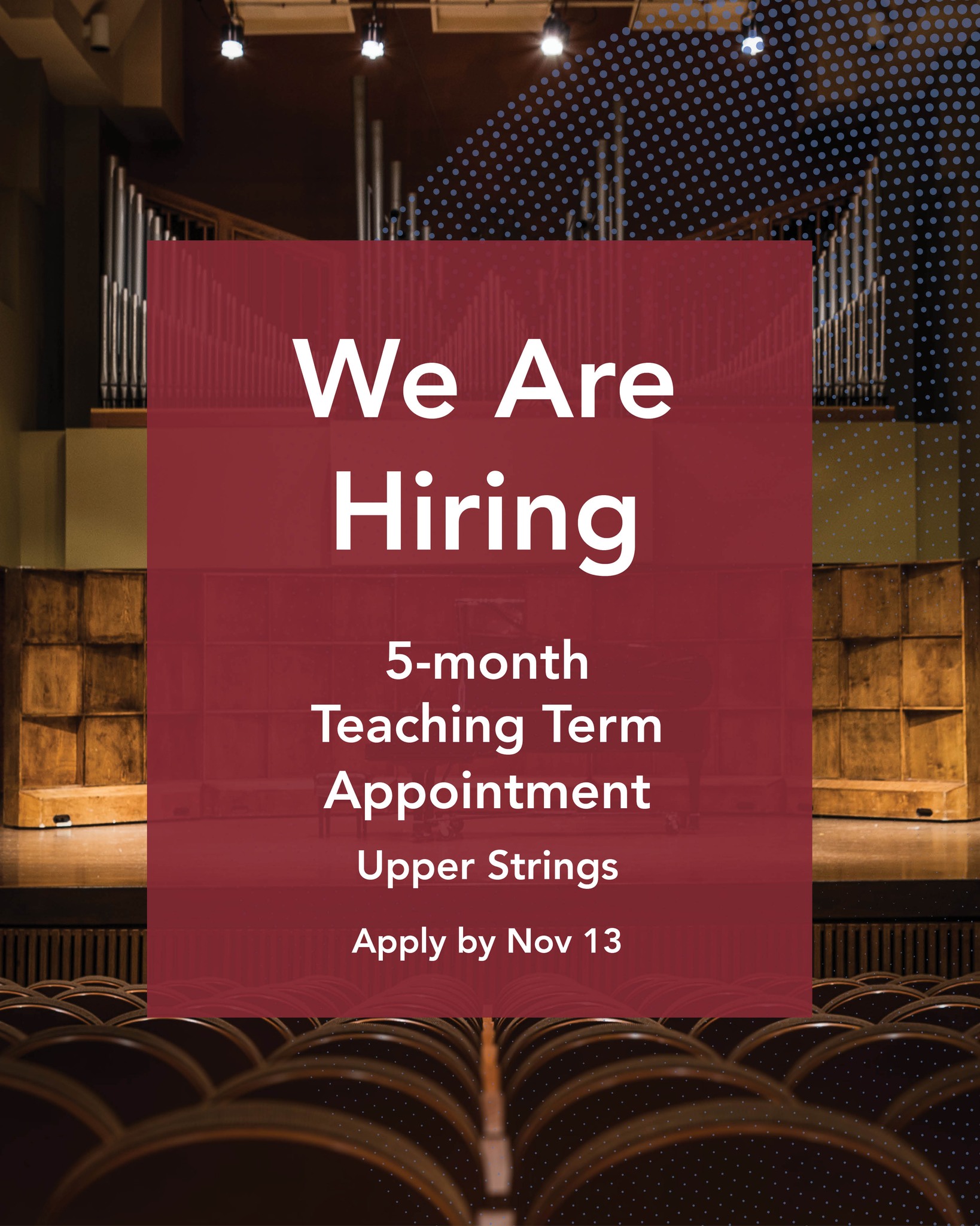 We are hiring - Upper Strings 5-month Teaching Term Appointment